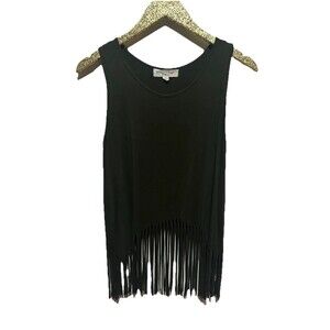 Women's Love Spell Green Fringe Tank Sleeveless Top Size Medium